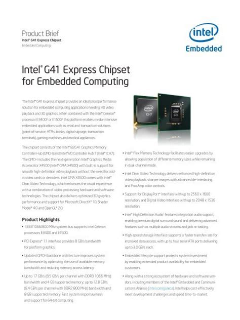 intel g41 express chipset specs